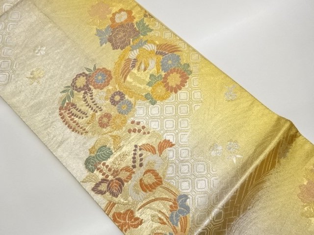 JAPANESE KIMONO / FUKURO OBI / WOVEN PHOENIX & FLOWER
